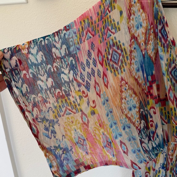 TRUE DESTINATIONS Aztec-Print Maxi Cover-Up Dress - Picture 6 of 7